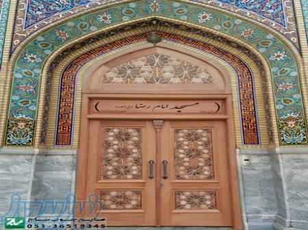 درب چوبی سنتی ورودی مسجد،نمازخانه واماکن مذهبی گره چینی 