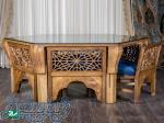 میز و صندلی ناهار,غذا خوری چوبی سنتی گره چینی مشبک صنایع چوب ساج مدل ۳۲۸ 