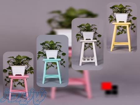 چهارپایه چوبی رنگی 