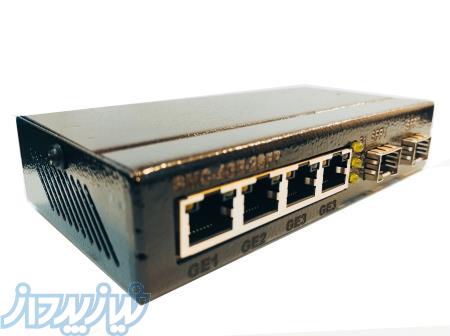 مدیا کانورتر  سوئیچ چهار پورت PoE  با دو پورت sfp