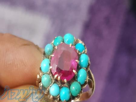 یک عدد انگشتر یاقوت صلاه وفیروزه اصل 