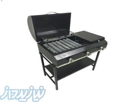 باربیکیو شعله دار دهنه 70 سانتی گازی و ذغالی مدل SF70 