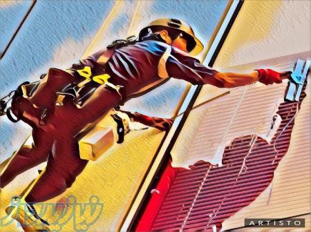 نماشویی ساختمان شستشوی نما شیشه کامپوزیت پیچ و رولپلاک سنگ نما 