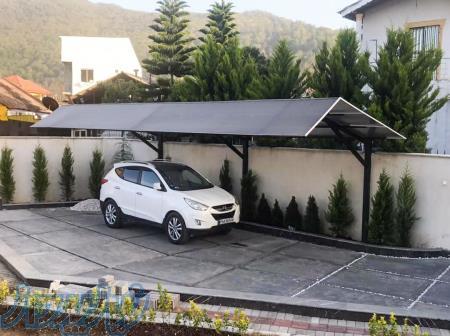 آلاچیق مدرن و پارکینگ فلزی 