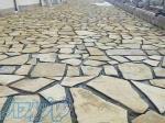 اجرای سنگ لاشه نصب کف چکشی منظم زیبا 