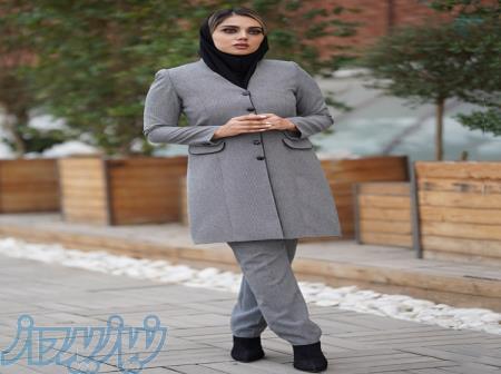 مانتو اداری فلورا یقه ایستاده آستر دار کد 339