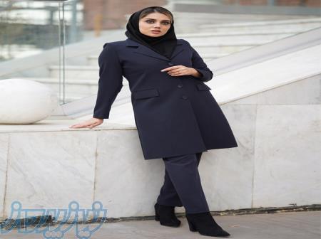 مانتو اداری فیونا یقه انگلیسی آستر دار کد 341