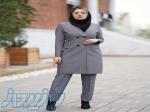 فروش مانتو اداری فیونا چهار دکمه یقه آرشال آستر دار