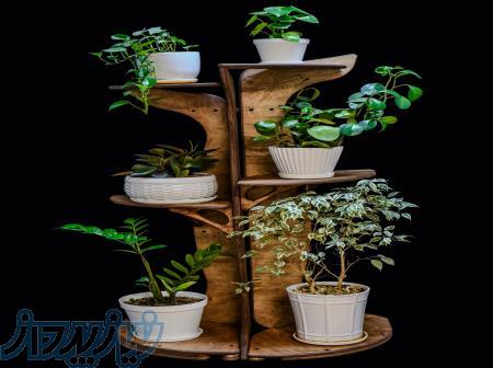 استند گلدان چوبی