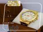 ساعت مردانه طلایی صفحه سفید EAGL TIME مدل 1808 