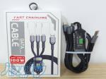 کابل سه کاره فست شارژ USB به لایتنینگ، میکرو و Type-C 