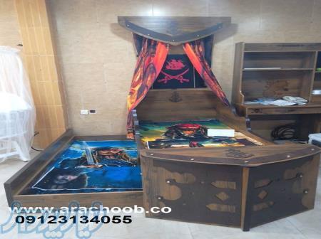 تخت خواب پسرانه فانتزی یکطبقه برای دونفر -آراچوب 