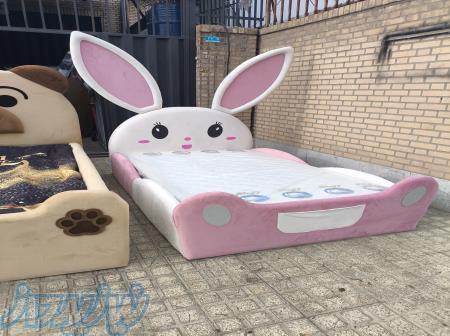 تخت خواب دخترانه خرگوش کودک و نوجوان برند دلونا 