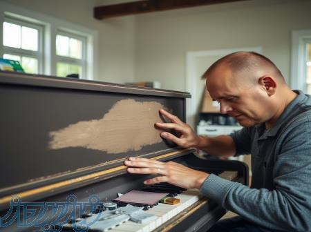 پولیش و خش گیری رنگ پیانو آکوستیک 