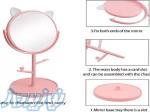 آینه گرد رومیزی پایه دار گوش دار 