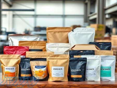 تولید و چاپ تخصصی انواع پاکت بسته‌بندی چندلایه (باکس پوچ، زیپ‌دار، اسپوت، ولو دار)   برند starpack