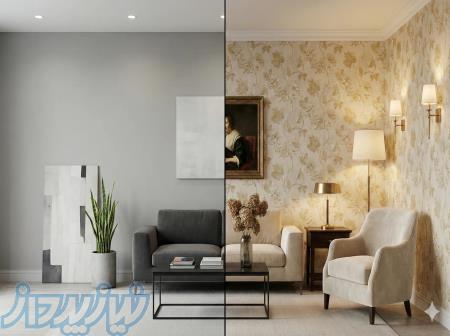 نقاشی ساختمان و نصب کاغذ دیواری در تهران   آلفارنگ 