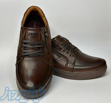 کفش مردانه چرم قهوه ای مدل ۱۱۲۱ 