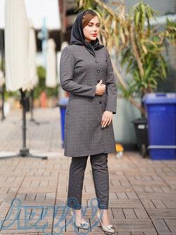 مانتو اداری چهارخونه پرنس یقه هفت آستردار کد 363 