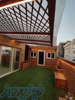 کلبه سوئیسی  پله چوبی  الاچیق و روف گاردن 