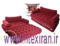 کاناپه مخملی 5 کاره بادی( زرشکی)