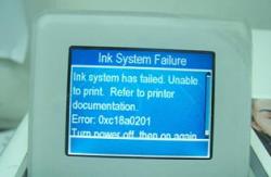 ink system failure