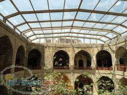 سقف متحرک حیاط - حیاط مسجد - فضای سبز - رستوران