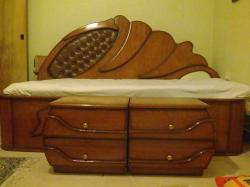 تخت خواب دو نفره چوب گردو مدل اشک  - تهران