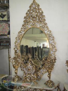 ایینه شمعدان برنز