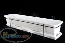 گلدان پلاستیکی سفید