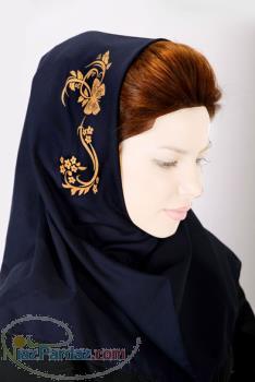 مقنعه مدل جدید طرح گل و پروانه 