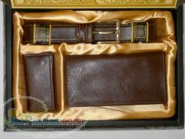 ست چرم طبیعی کیف و کمربند و جاکلیدی 