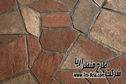 اجرای محوطه با سنگ لاشه  - تهران