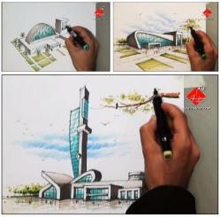 اموزش اسکیس کارشناسی ارشد معماری  - تهران