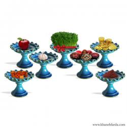 ظروف هفت سین سفالی لبه چین (شش تایی)  - تهران