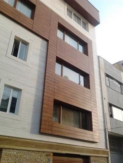 نمای چوب در ساختمان hpl  - تهران