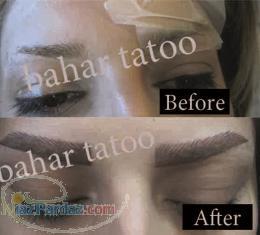 تاتو ابرو هاشور  سایه کادر 