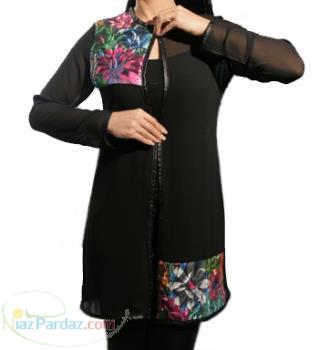 مانتو حریر گلدوزی شده کد 1232 