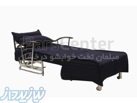 مبل تختخوابشو تکنفره(هتلی) مدل پانیز دسته چوبی عرض 80