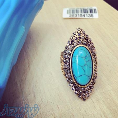 پخش عمده انگشتر فيروزه با نگين كشيده