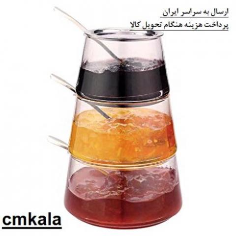 مربا خوری سه طبقه   جنس پیرکس شیشه  - تهران