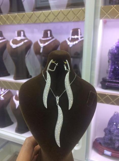 نیم ست نقره میکروسوپر لوکس زیورالات الماسین  - تهران