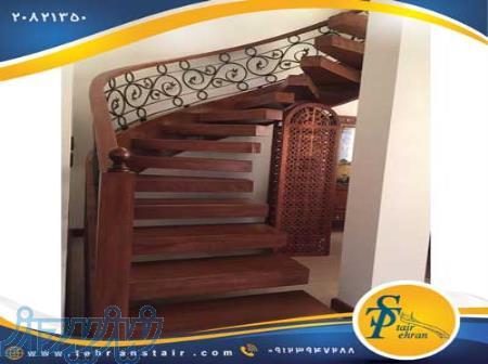 نمونه کار راه پله کنسولی روکش پله چوب 
